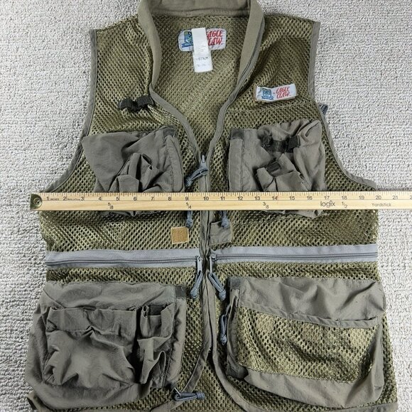 Vintage Eagle Claw Mesh Fishing Vest Green Adult Size Medium - Picture 5 of 6